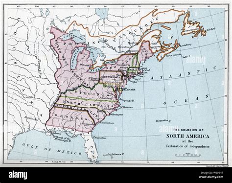 13 Colonies Map Labeled And Color Coded