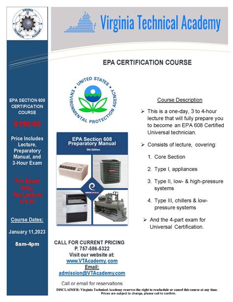 #epa #universal #certification #tradeschool #hvac… | Virginia Technical Academy