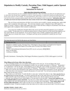 Fillable Online courts oregon Stipulation to Modify Custody, Parenting ...