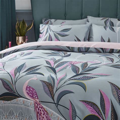 Sara Miller Ornamental Peacock Dusky Blue Bedding Set - Clearance ...