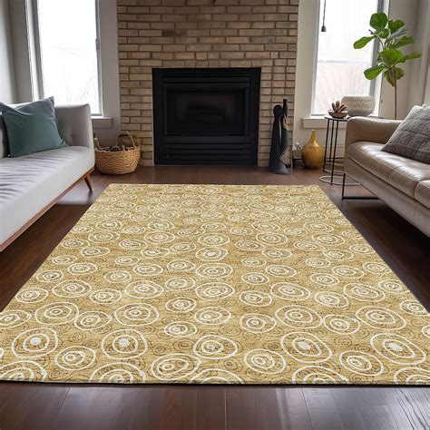 Addison Rugs Chantille 2 X 3 (ft) Gold Indoor/Outdoor Geometric Machine ...