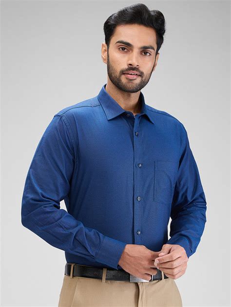 Park Avenue Blue Structure Regular Fit Cotton Formal Shirt – MyRaymond