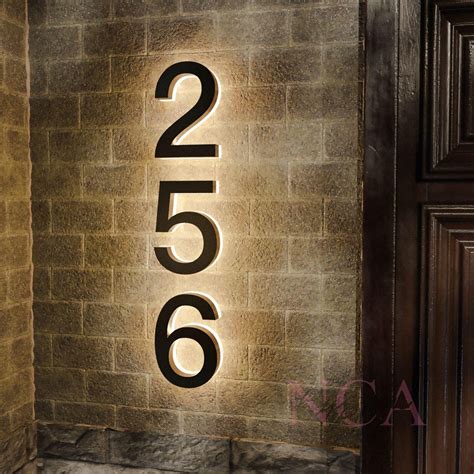 Custom Home Number Sign,house Number Sign, LED Backlit House Numbers ...