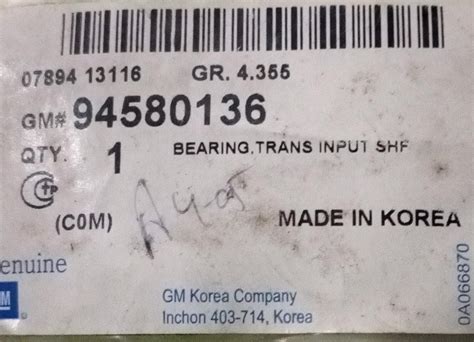Input Shaft Bearing Spark J94580136 – CarTrends