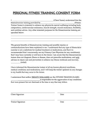 2018-2026 MO Trinity Wellness Personal Fitness Training Consent Form ...