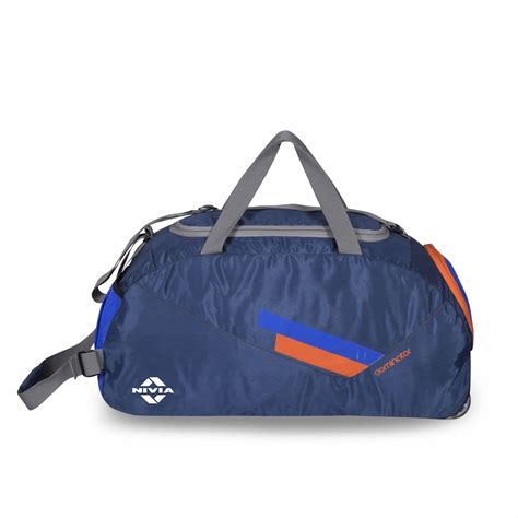 Nivia Dominator Polyester Duffle Bag, Small (Navy Blue/Orange) : Amazon ...