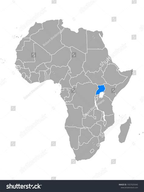 Map Uganda Africa On White Stock Vector (Royalty Free) 1937929345 | Shutterstock