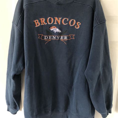 🏈 Navy Denver Broncos NFL sweatshirt 🏈 XXL... - Depop