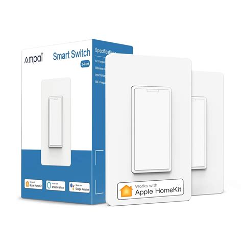 Buy Ampai Smart Light Switch HomeKit, 2.4GHz Wi-Fi Smart Switch Works ...