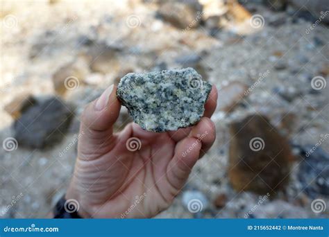 Hand Holding a Piece Raw Granite Pegmatite Rock. Stock Photo - Image of ...