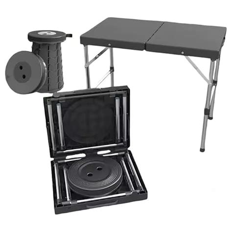 NESTIC Portable Camping Table and Stool Set Lightweight Foldable Camp ...