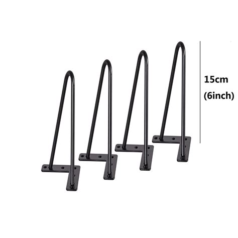 Buy 6" Hairpin Legs Solid Steel Furniture Table Leg, Heavy Duty Wrought ...