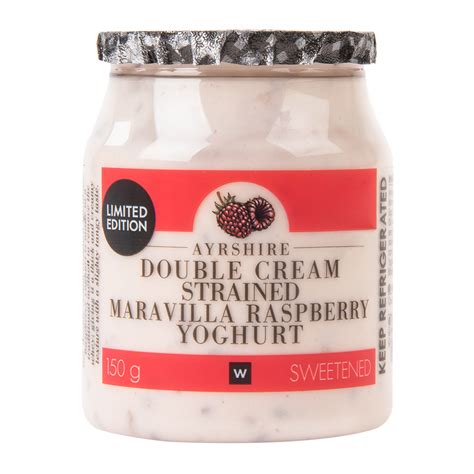 Double Cream Ayrshire Strained Maravilla Raspberry Yoghurt 150 g ...