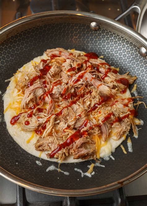 Pulled Pork Quesadilla - Barefeet in the Kitchen