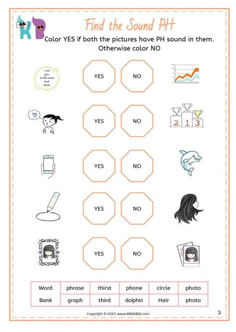 ph Words - Kindergarten Worksheet - Free Phonics Printable