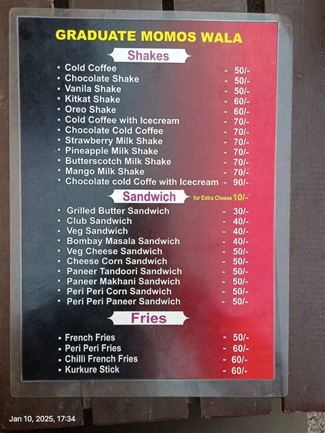 Menu at Graduate Momos Wala, Durg, Jain Mandir Road