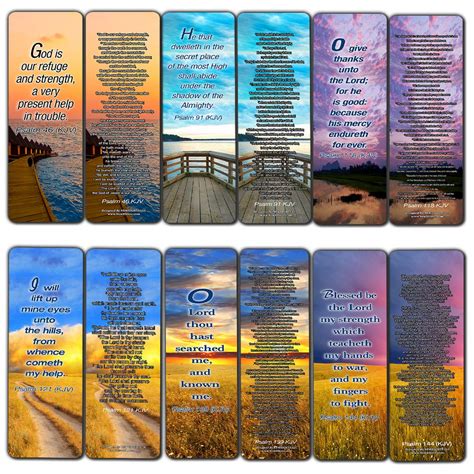 Buy Psalm Bookmarks Cards (60-Pack) - Christian KJV Version Bible ...
