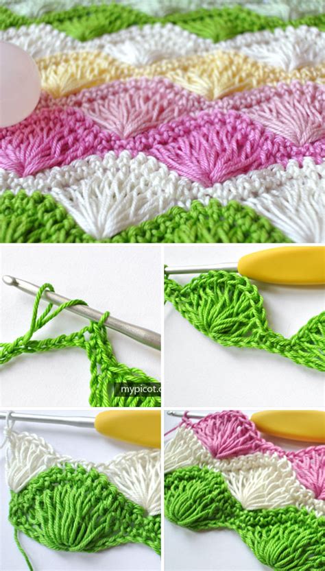 Image result for Embossed Fan Stitch Crochet Pattern