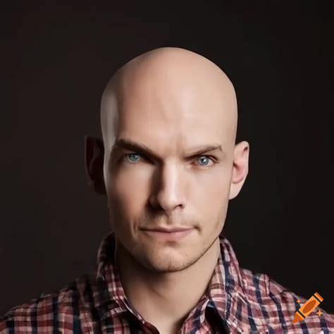 Attractive bald man with auburn facial hair on Craiyon