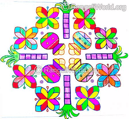Pongal kolangal 2015 | Thai Pongal and Mattu pongal Kolam designs