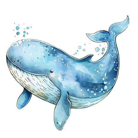 Whale Clipart, Cartoon Whales Images, 10 Watercolor Clip Art, Printable ...
