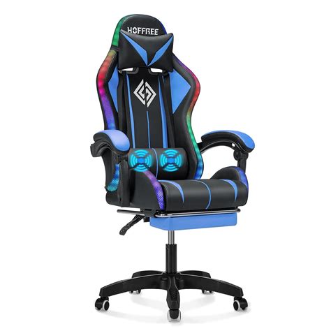 Gaming Chair Massage with LED Lights and Ergonomic Computer Gaming ...