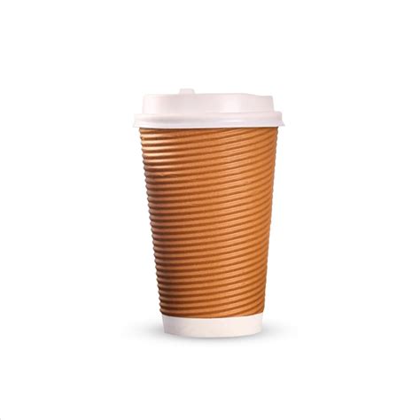 Adx Packaging Brown Ripple Paper Cups 360 ML with Lid and Wooden ...