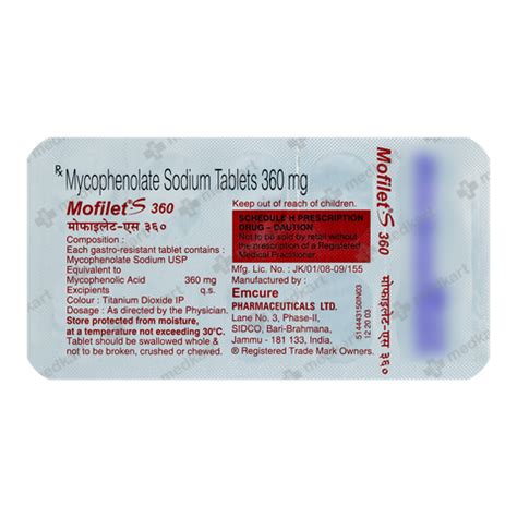 MOFILET S 360MG TABLET 10'S: Price, Uses, Side Effect, Composition ...