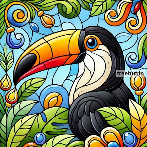 Toucan Stain Glass Painting Ideas