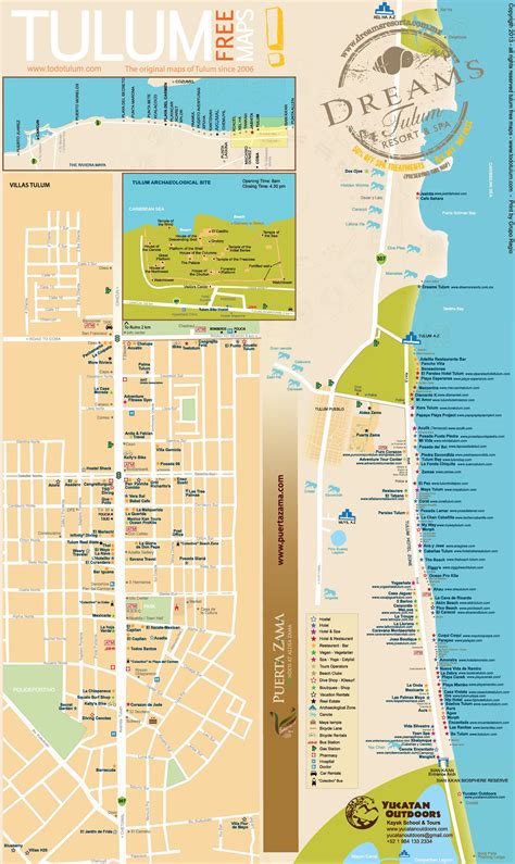 Tulum hotels, Tulum map, Dreams tulum resort