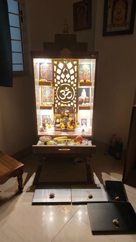 ARTOFINDIA White Brown Wooden Pooja Mandir For Home, Office | Pooja ...