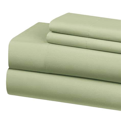 MAINSTAYS 250 Thread Count Cotton Rich Sage Green Sheet Set | Walmart ...
