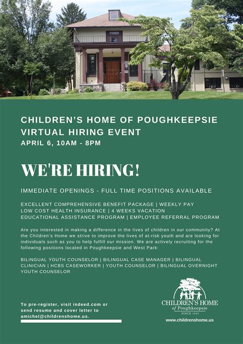 CHP Hiring Flyer | Children's Home of Poughkeepsie