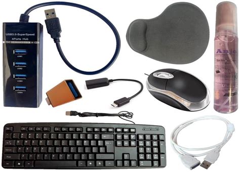 Amazon.in: Buy Anjo 8 in 1 Combo of Wired Keyboard, Wired Mouse, Mouse ...