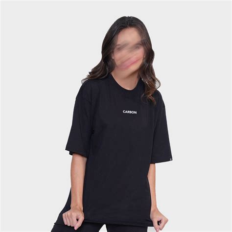 Carbon TM Bold Print Cotton T-shirt Women - Oversized Black ( – Carbon ...