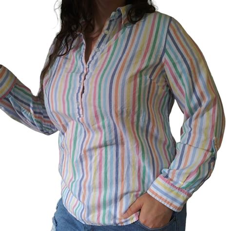 Pastel rainbow striped shirt 🌈ABOUT THE... | Depop