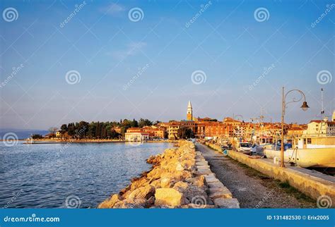 Port on the Adriatic Sea in Izola Fishing Village, Slovenia Stock Photo ...