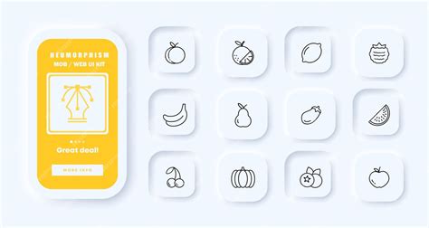 Фрукты и овощи набор значок правильное питание персик апельсин лимон малина банан баклажан арбуз ...