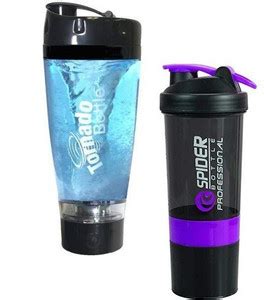 UNIBOX Tornado Bottle Electric Protein Shaker with Spider Shaker Bottle ...