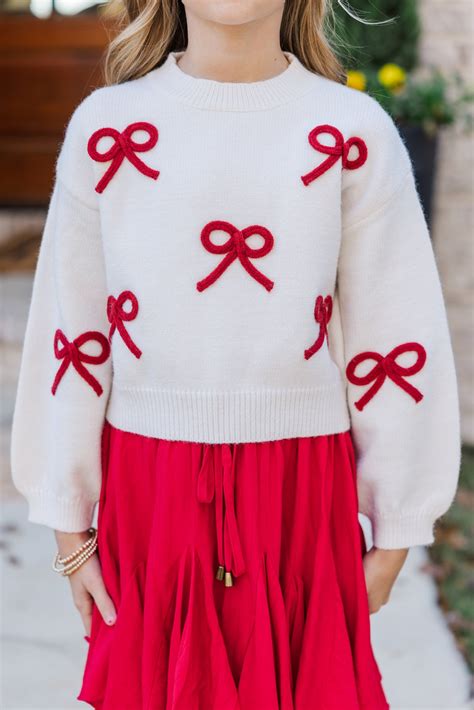 Girls: The Alyson Cream Bow Sweater – Shop the Mint