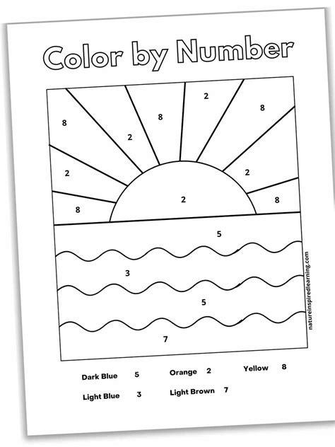 Summer Color By Number Coloring Pages