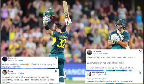 "T20 cricket is child's play for this man"- Fans hail Glenn Maxwell for ...