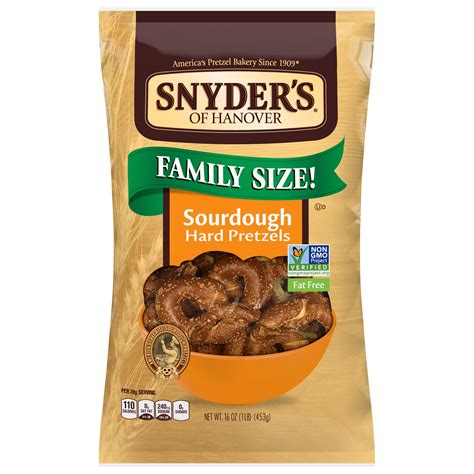 Snyder's Pretzels, Sourdough Hard Pretzels, 16 Ounce Bag - Walmart.com