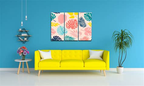 Multicolour Monstera Wall Art, Set Of 3 – Myindianthings