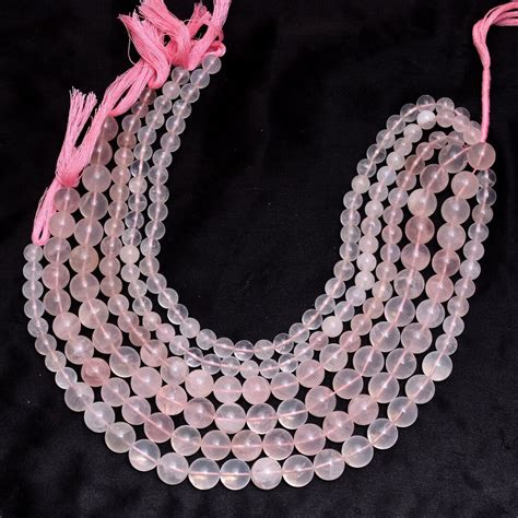Buy Natural Rose Quartz Gemstone 8mm, 12mm Smooth Round Beads 13inch ...