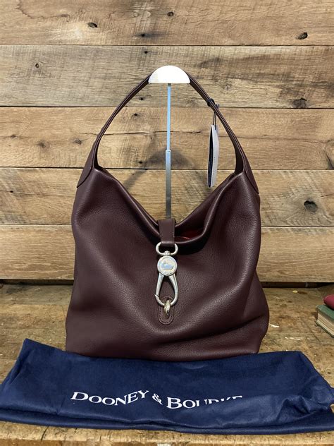 Dooney & Bourke Logo Lock Burgundy Leather Hobo/Shoulder Bag - Fickle ...