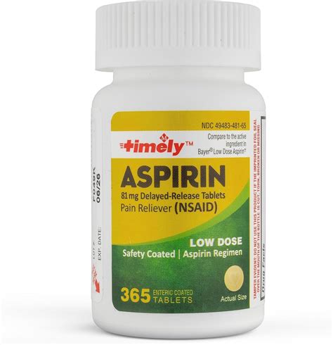 Amazon.com: Timely - Low Dose Aspirin 81mg - 365 Count - Compared to ...