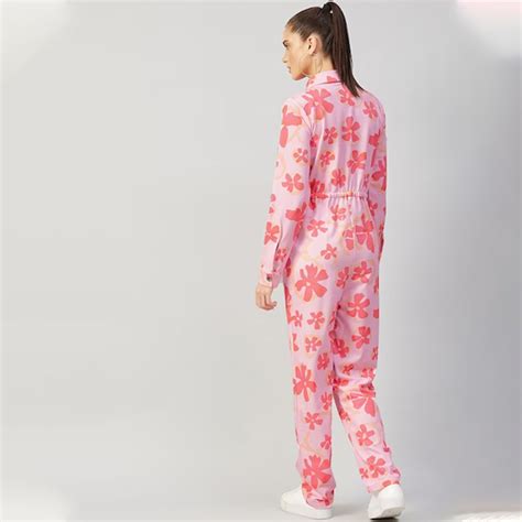 wavecolour | Pink & White Floral Printed Jumpsuit