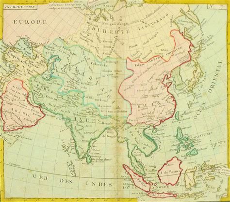 Wall Décor Home Décor MP425 17th Century Antique Map of Asia 1700 Map Of The Coastes Of Asia Old ...