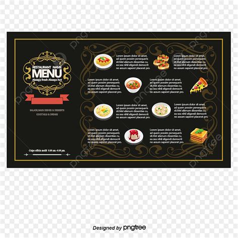 Restaurant Menus White Transparent, Vector Restaurant Menu, Menu ...